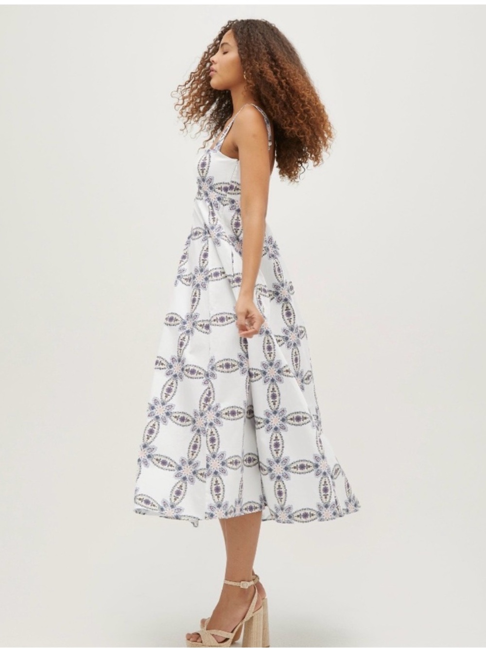 Hill House Home The Rowena Dress - Marseille Geo Cotton Sateen - Picture 3 of 7
